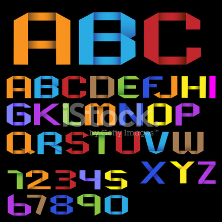 Colorful Origami Alphabet Stock Vector 440x440 Colorful Origami Alphabet Stock Vector