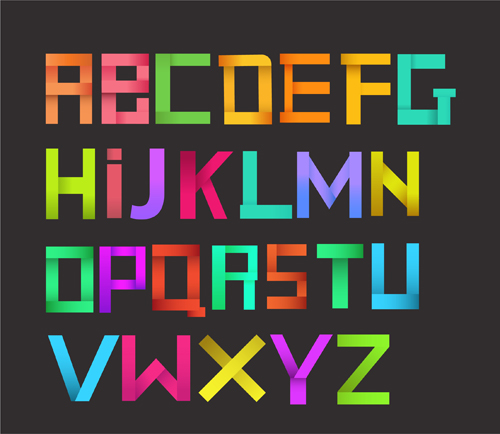 Colorful Origami Letters Vector Set Free Download 500x434 Colorful Origami Letters Vector Set Free Download