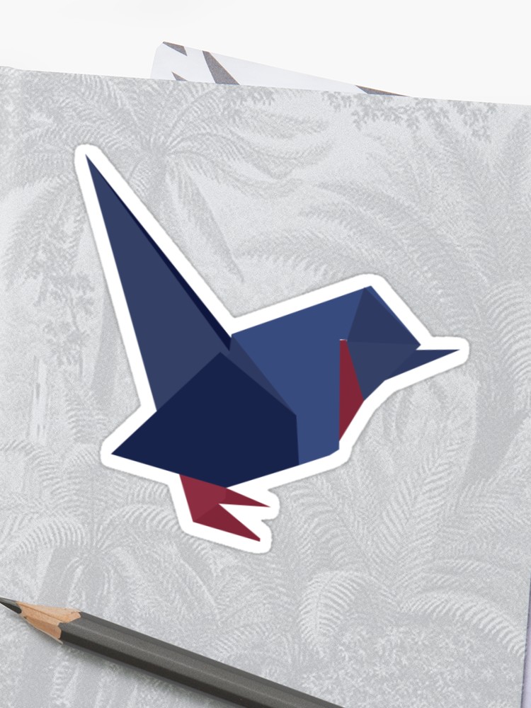 750x1000 Origami Bird Vector Sticker