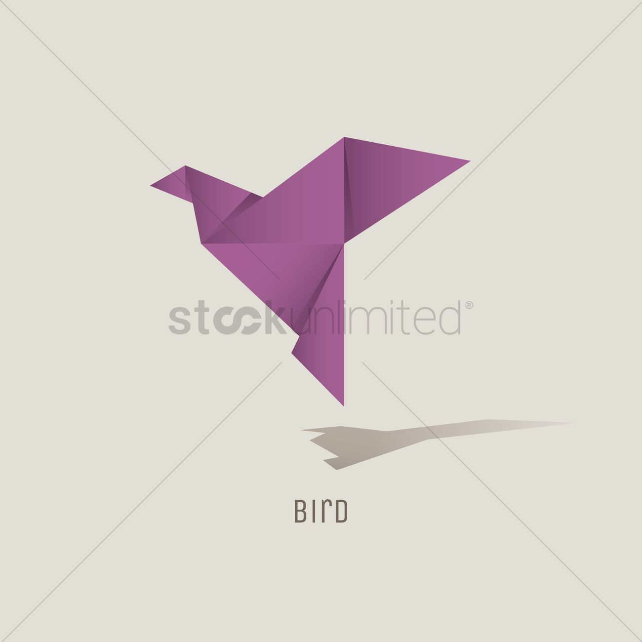 1300x1300 Origami Bird Vector Image