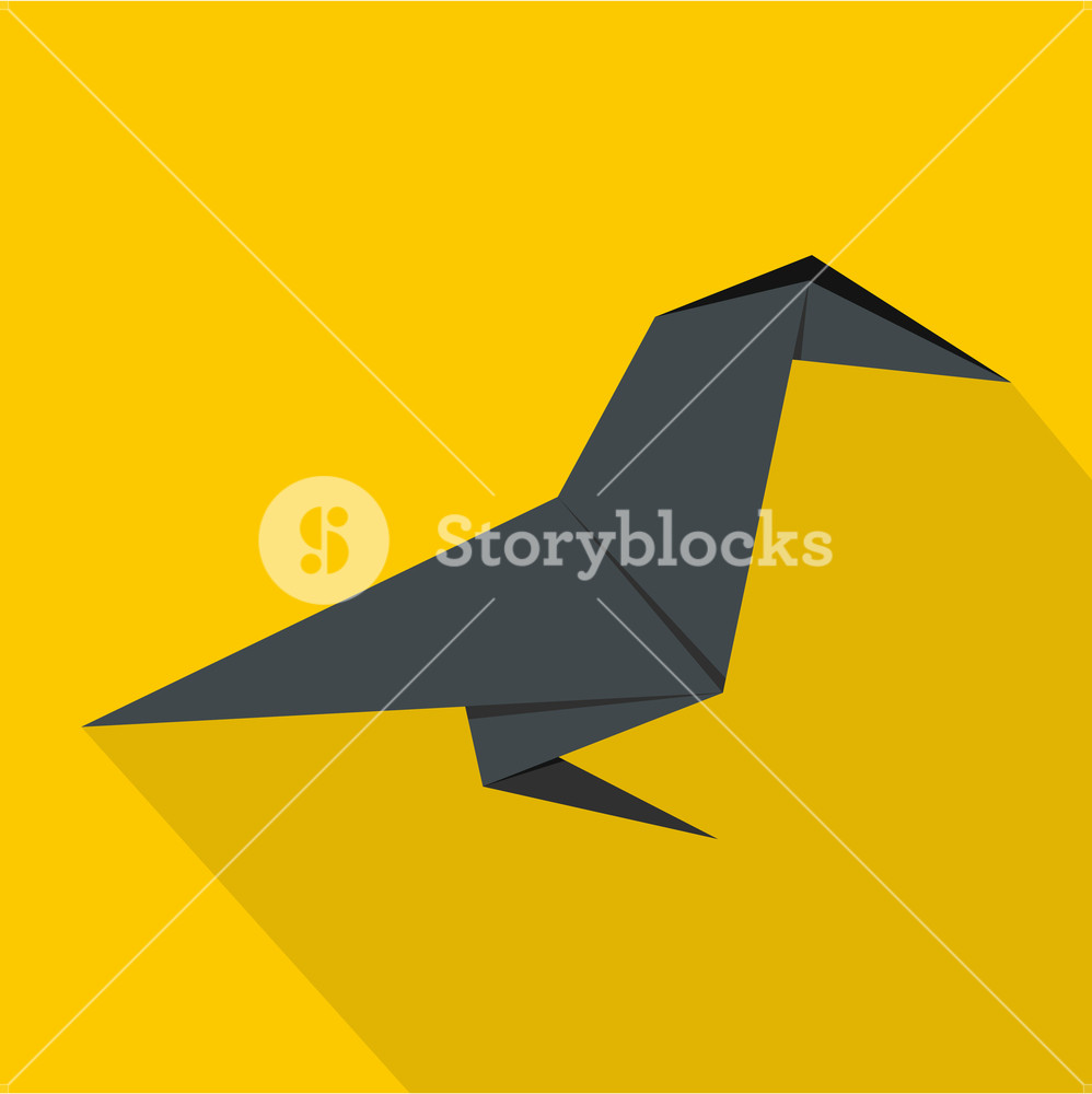 998x1000 Origami Bird Icon Flat Illustration Of Origami Bird Vector Icon