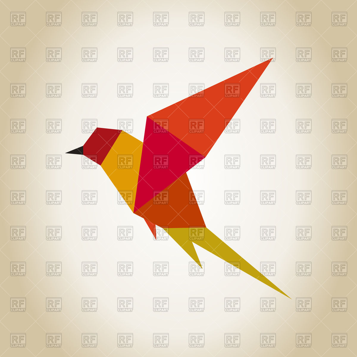 1200x1200 Origami Bird In Flight Vector Image Of Plants And Animals
