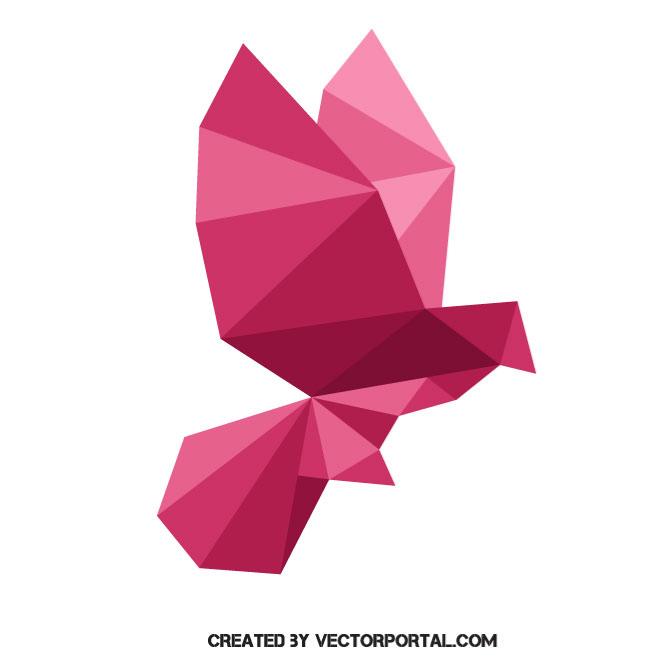 660x660 Origami Bird Vector Graphics