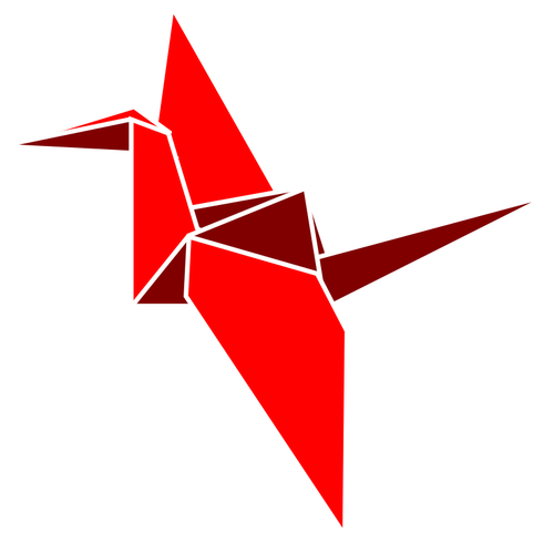 500x490 Origami Bird Vector Image