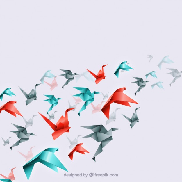 626x626 Origami Birds Background Vector Free Download