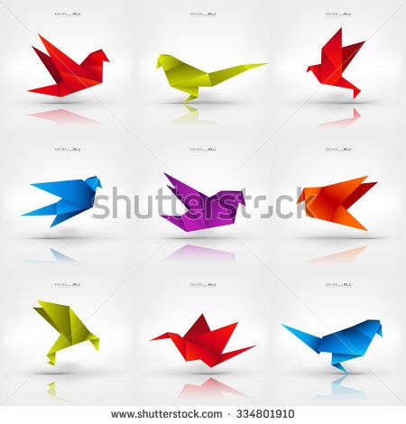 450x470 Origami Paper Bird Vector Illustration Polygonal Shape Art