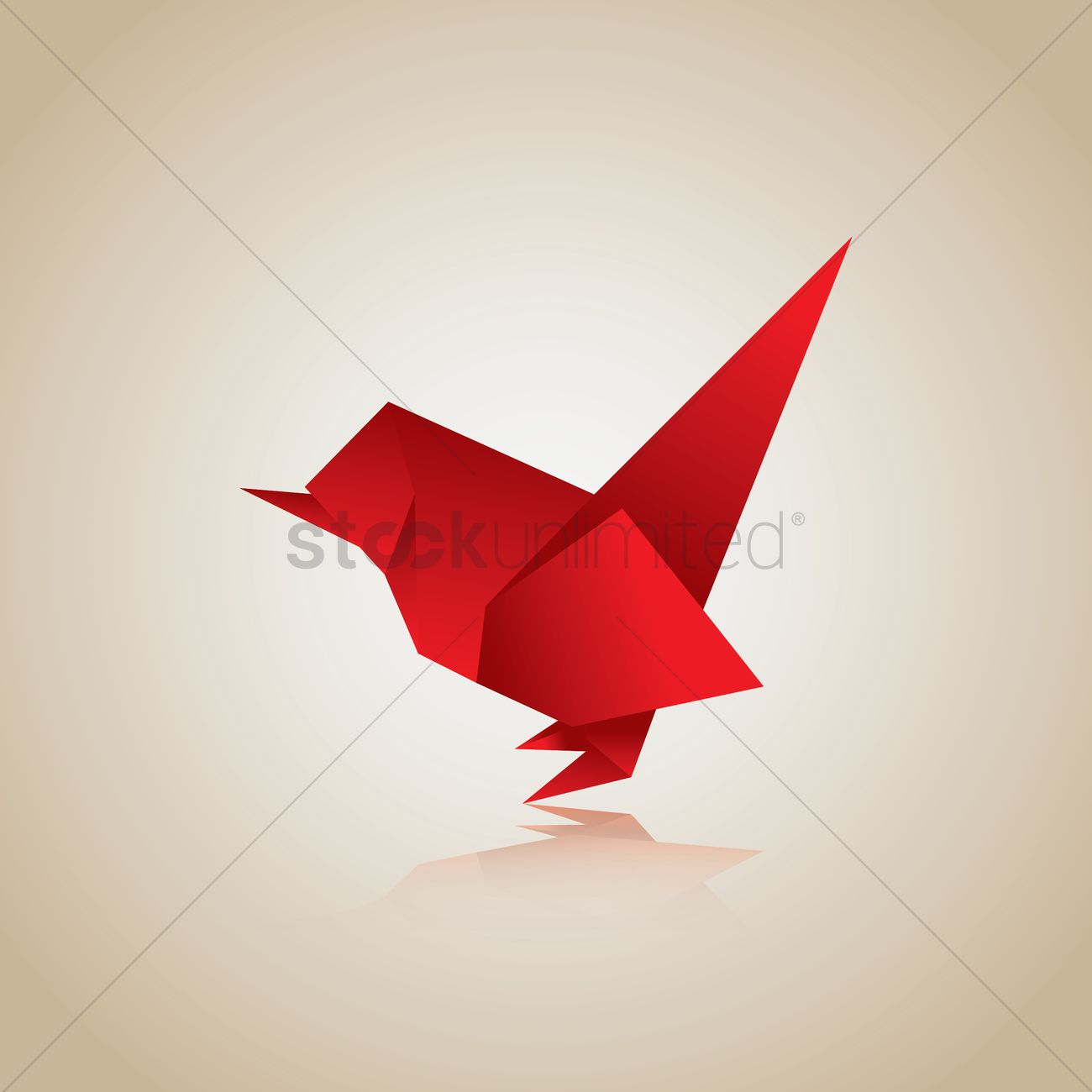 1300x1300 Free Origami Bird Vector Image