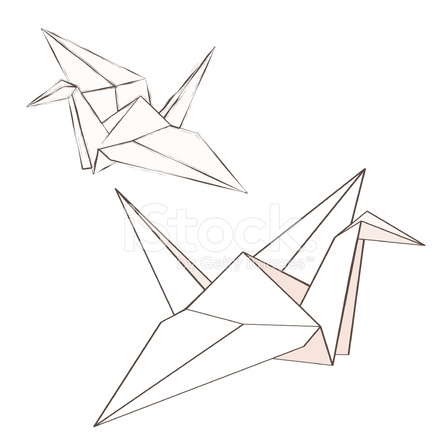 440x440 Origami Crane Stock Vector