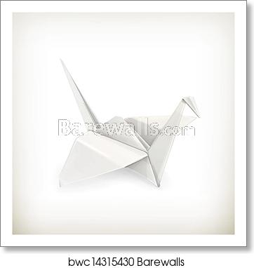 362x382 Origami Crane, Vector, Art Print Barewalls Posters Prints