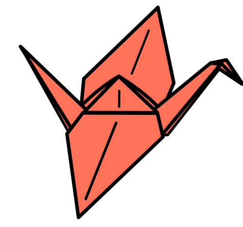 500x468 Origami Crane Vector Image