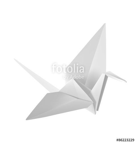 478x500 Origami Paper Crane Vector Illustration Stock Image And Royalty