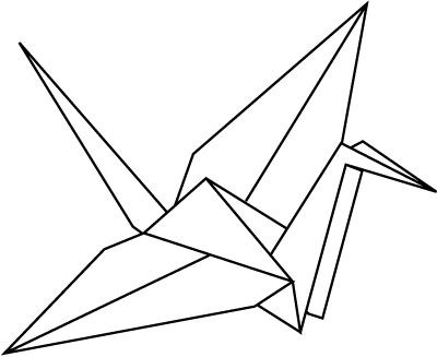 400x327 Origami Crane Vector