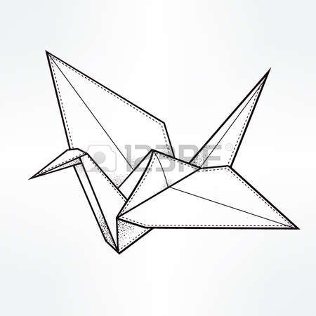 450x450 Paper Crane Origami Crane Bird Paper Crane Stylized Triangle