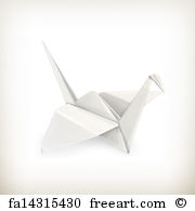 180x195 Free Art Print Of Origami Crane Origami Crane Isolated On A White