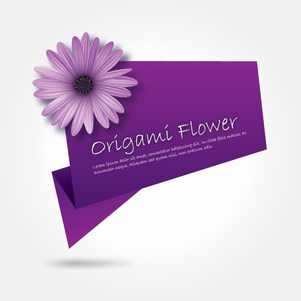 600x600 Origami Flower Vector Graphic