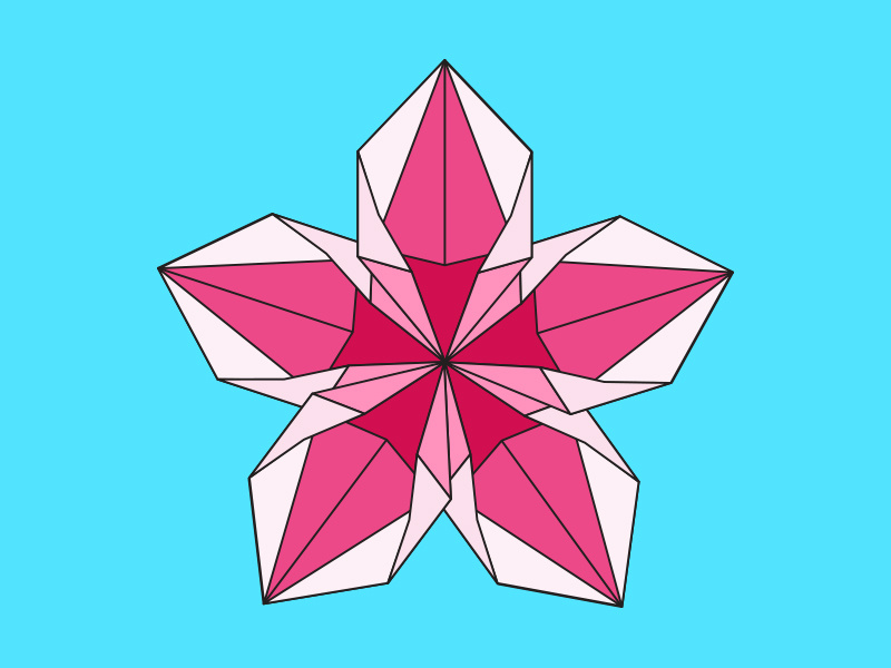 800x600 Origami Flower Vector