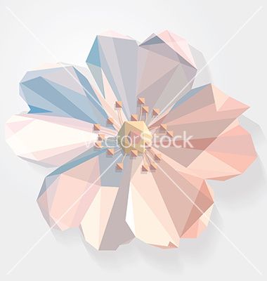 380x400 Origami Low Polygon Flower Vector Colors In Polygon