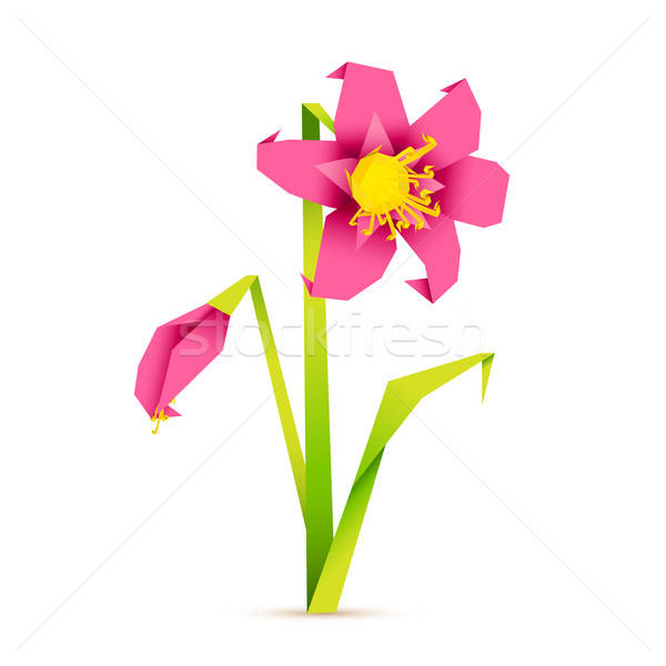 600x600 Origami Flower Vector Illustration Vectomart