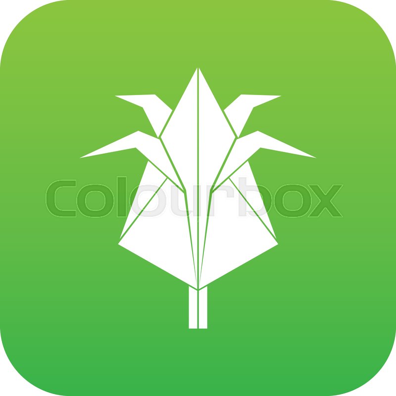 800x800 Origami Flower Icon Green Vector Stock Vector Colourbox
