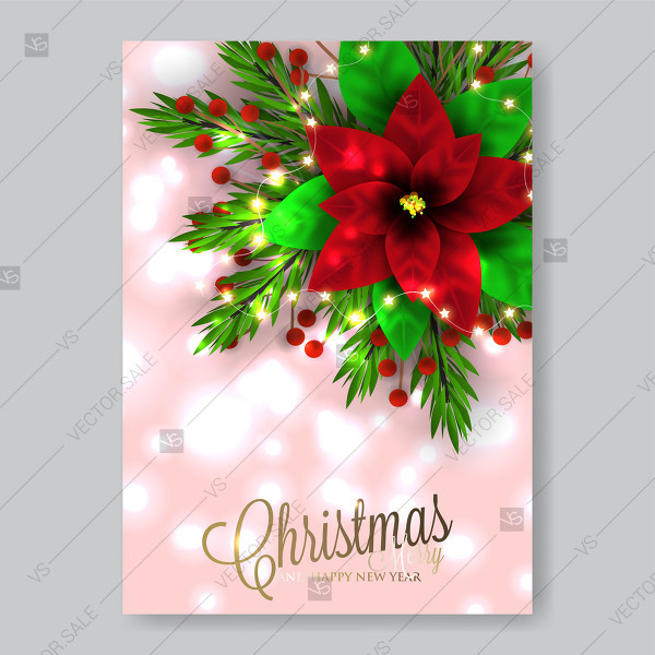 600x600 Christmas Party Invitation With Big Paper Vector Origami Paper