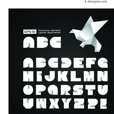Designer White Origami Creative Vector Fonts Vector Material 460x460 Designer White Origami Creative Vector Fonts Vector Material