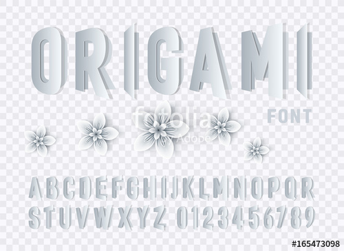 Folded Paper Alphabet Letters And Numbers With Origami Flowers 500x365 Folded Paper Alphabet Letters And Numbers With Origami Flowers