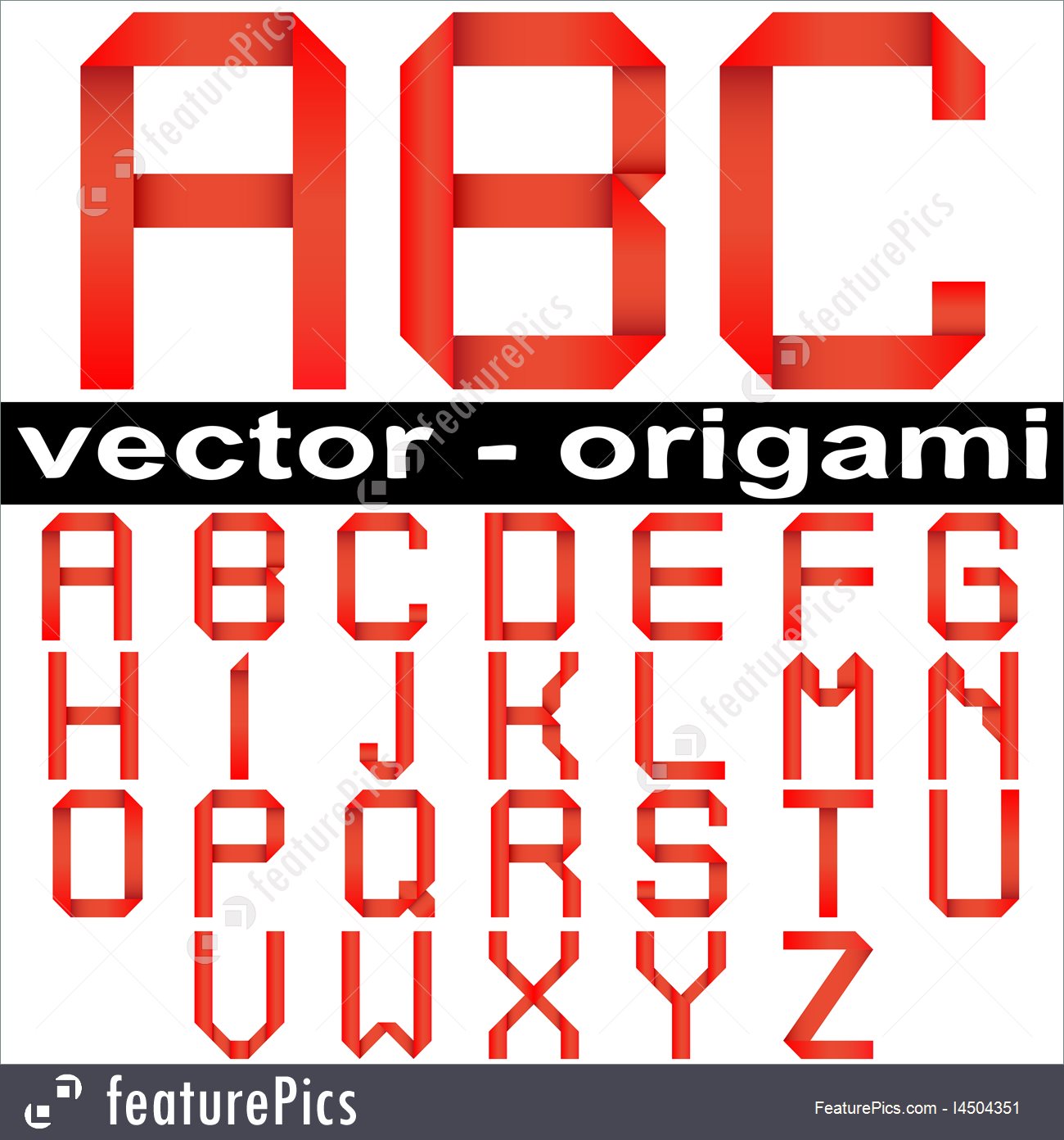 Letters And Numbers Red Paper Origami Fonts 1300x1392 Letters And Numbers Red Paper Origami Fonts