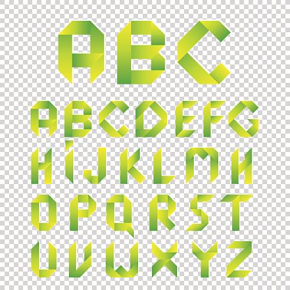 Origami Style Alphabet, Vector Letters Type Green Eco Font Premium 416x416 Origami Style Alphabet, Vector Letters Type Green Eco Font Premium