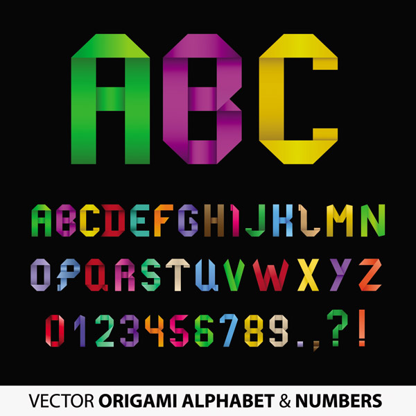 Origami Ribbon English Letters And Numbers 600x600 Origami Ribbon English Letters And Numbers