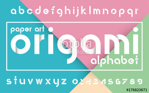 Decorative Origami Alphabet Vector Fonts And Numbers Typography 500x313 Decorative Origami Alphabet Vector Fonts And Numbers Typography