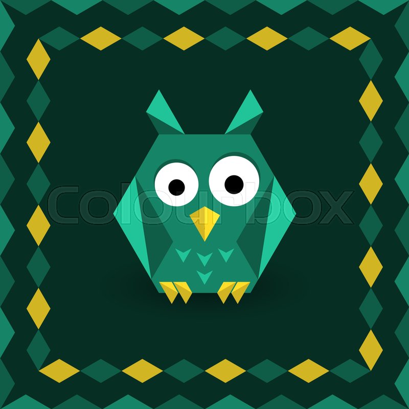 800x800 Polygonal Origami Owl In Frame, Vector Stock Vector Colourbox