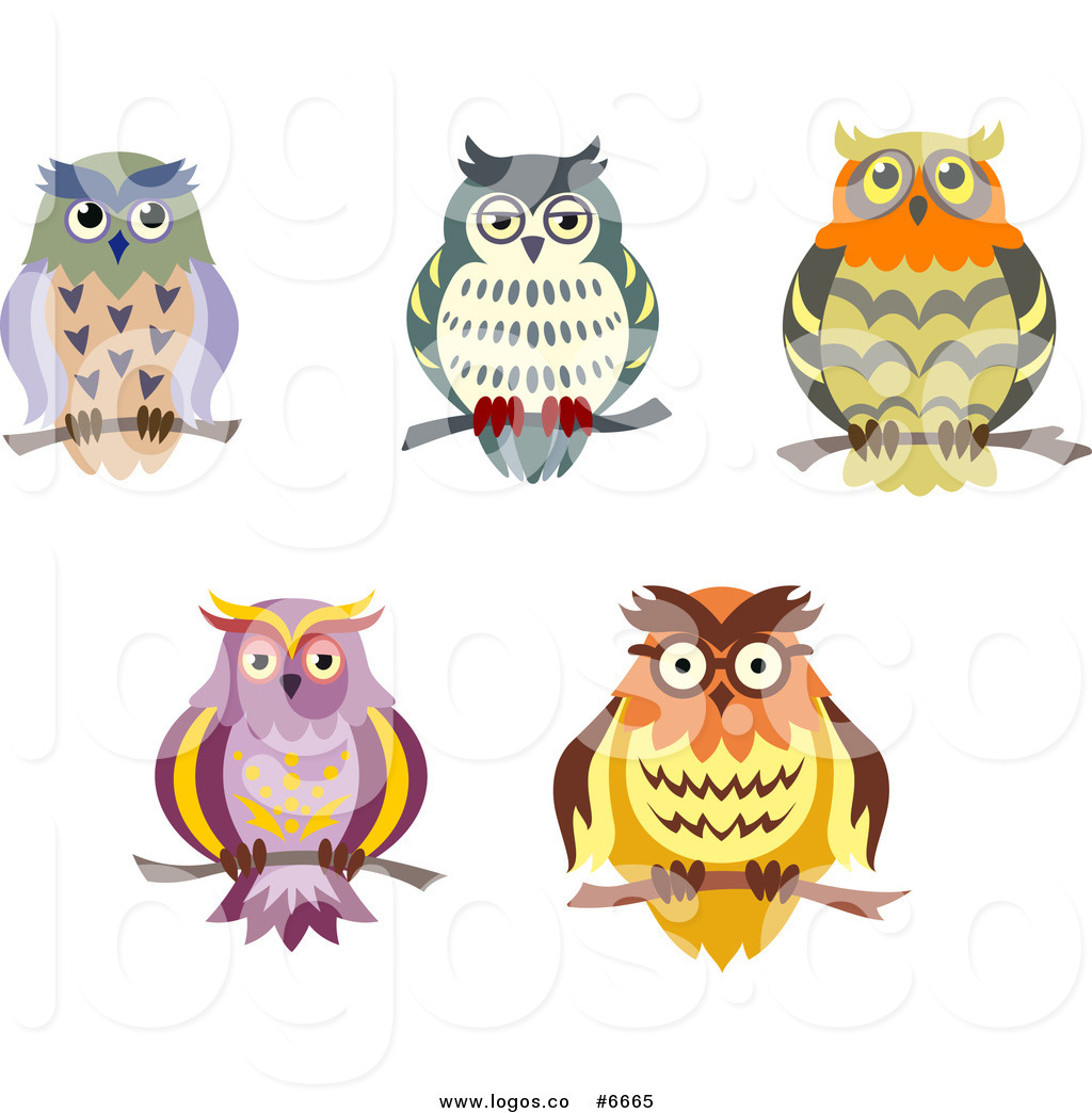 1024x1044 Royalty Free Clip Art Vector Logos Of Perched Owls