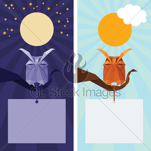 500x500 Vector Origami Isolated Animal Cute Owl Gl Stock Images