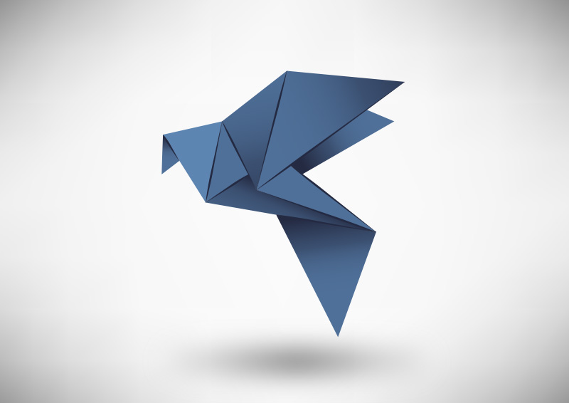 Origami Blue Dove Vector 800x566 Origami Blue Dove Vector