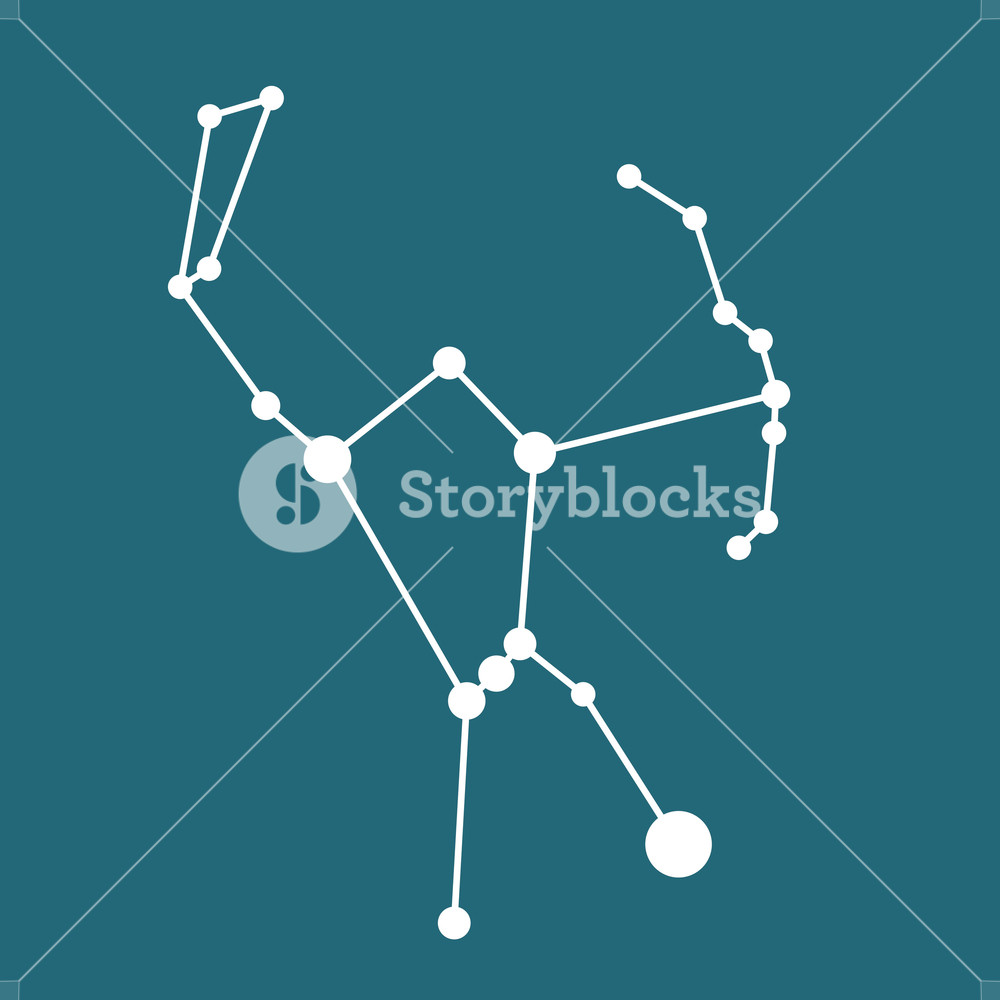 1000x1000 Orion Constellation Of White Dots And Lines Simple Flat Vector