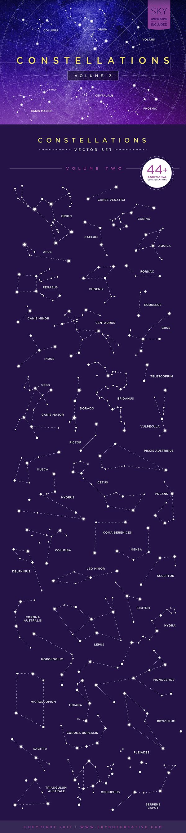 600x2683 Constellations Vector Set Vol Includes The Remaining