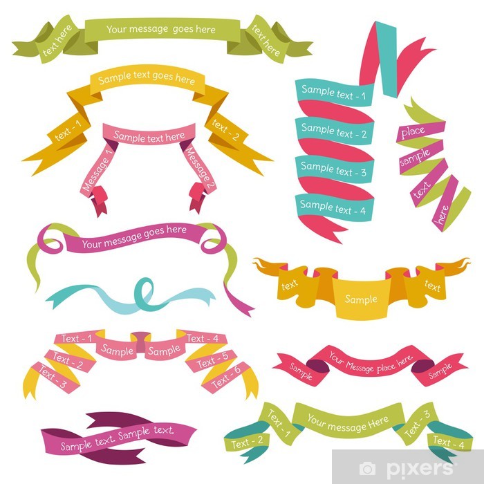 700x700 Set Of Colorful Ribbons For Your Text