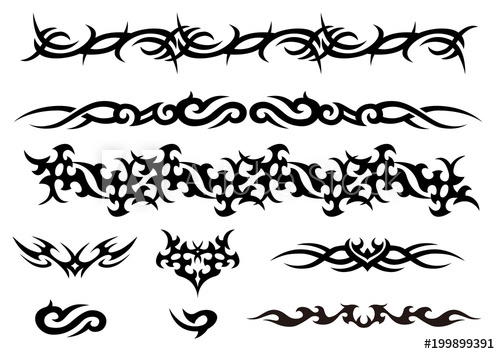 500x354 Tattoo Tribal Vector Design Art Set
