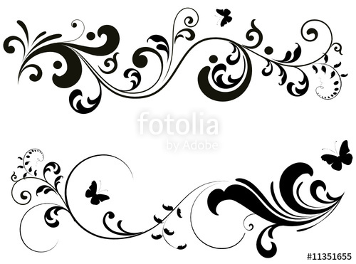 500x371 Floral Silhouette Stock Image And Royalty Free Vector