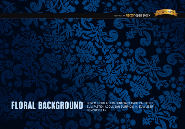 640x448 Free Vectors Blue And Black Floral Ornament Background Vector