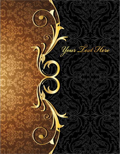 500x640 Glossy Golden Floral Ornaments Vector Background Free Download