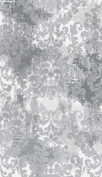 348x600 Baroque Texture Grunge Background Vector Floral Ornament Pattern