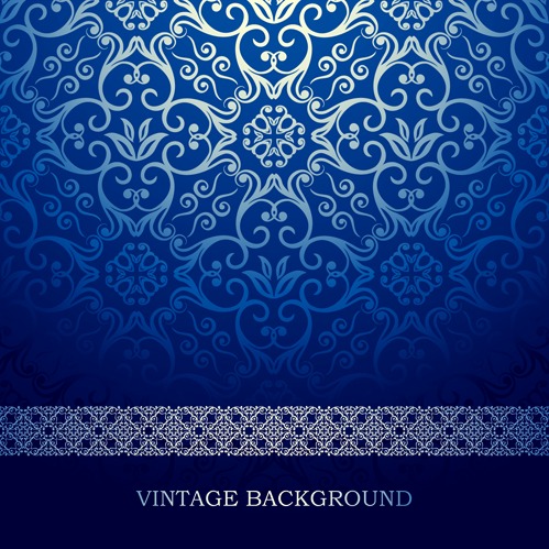 499x499 Blue Floral Ornament Vintage Background Vector Free Vectors