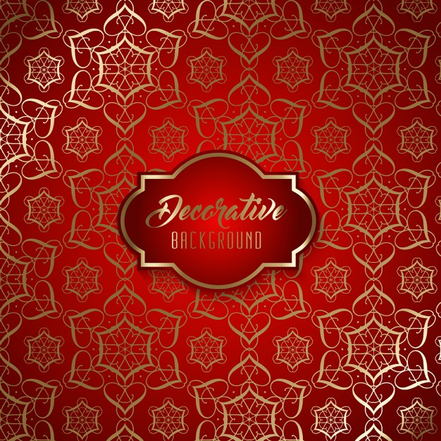 626x626 Red Background With Golden Ornaments Vector Free Download
