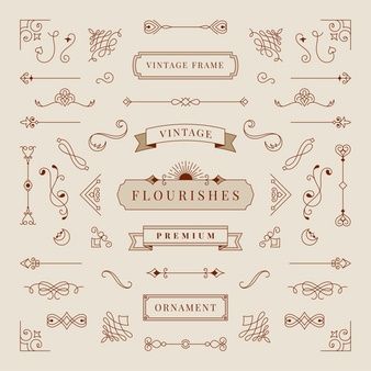 338x338 Set Of Vintage Ornaments For Hand Drawn Text Vector Free