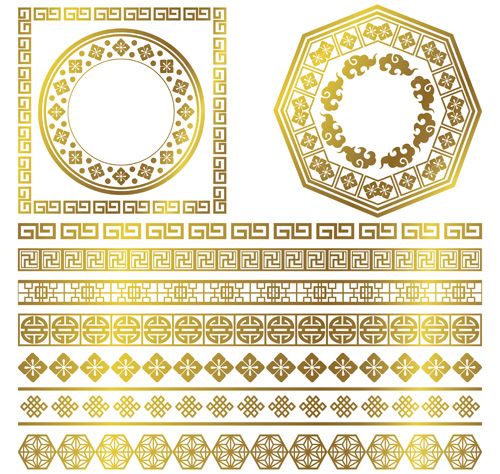 500x474 Golden Frame With Ornaments Border Vector Ornament Chinese