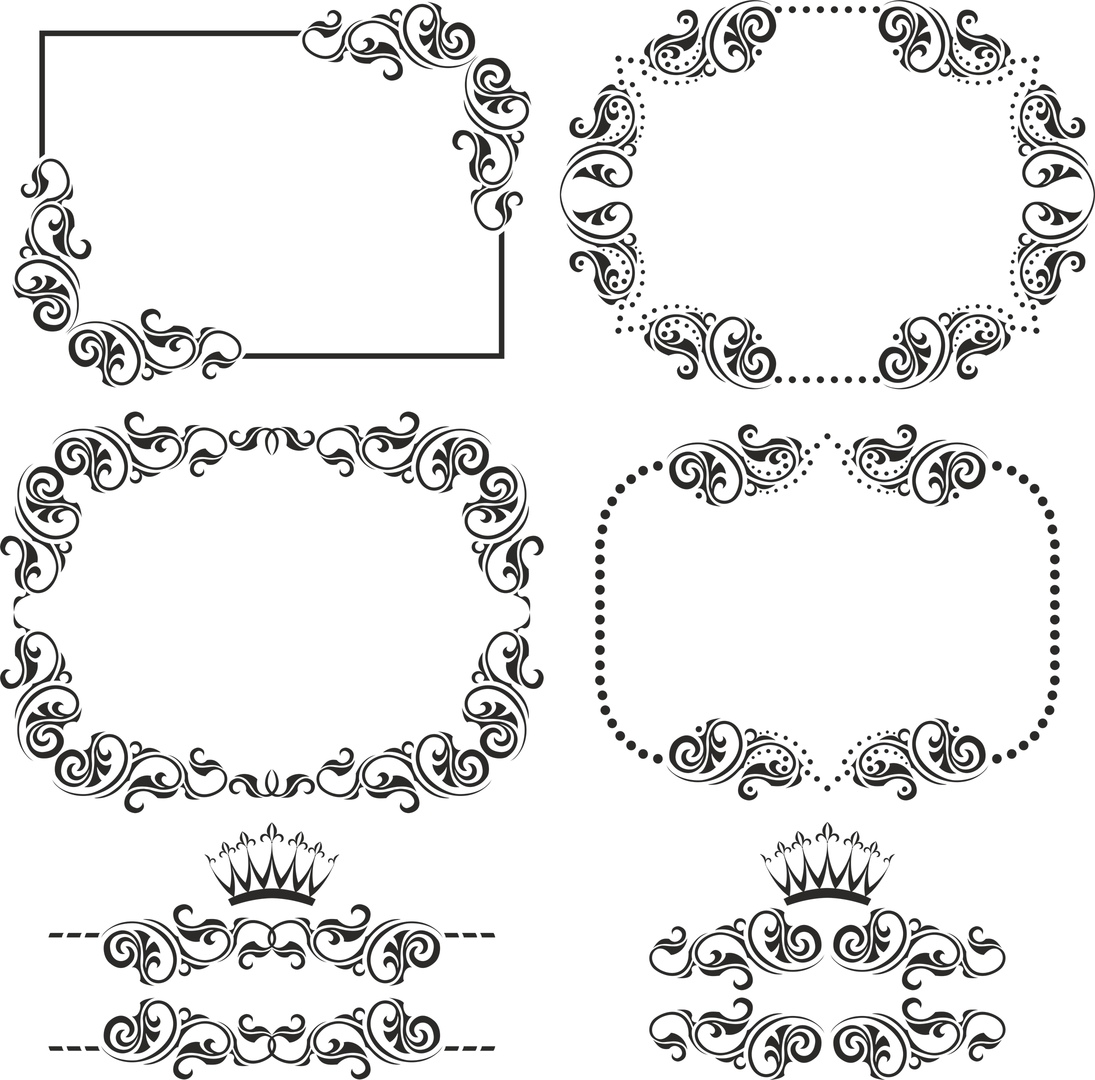 1095x1080 Ornament Border Set Free Vector Download In Cdr