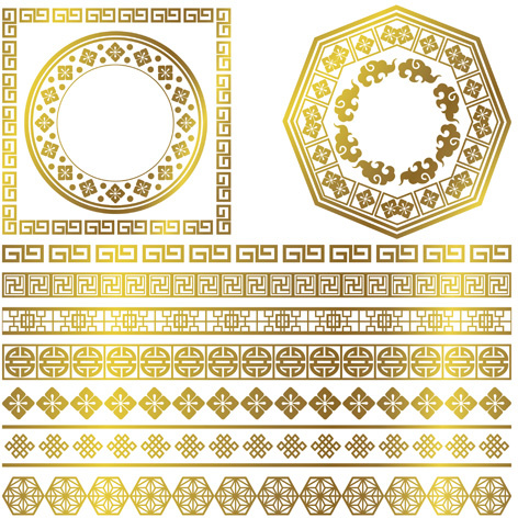 472x472 Golden Frame With Ornaments Border Vector Free Vector
