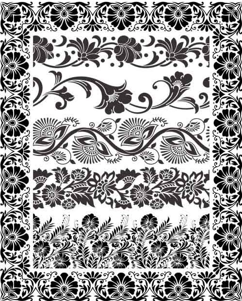 499x620 Ornamental Borders Vector Set Free Download