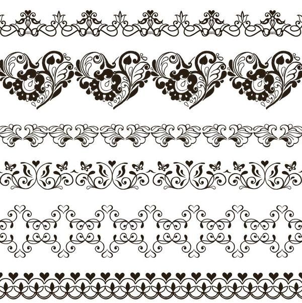 600x602 Simple Floral Ornaments Borders Vector